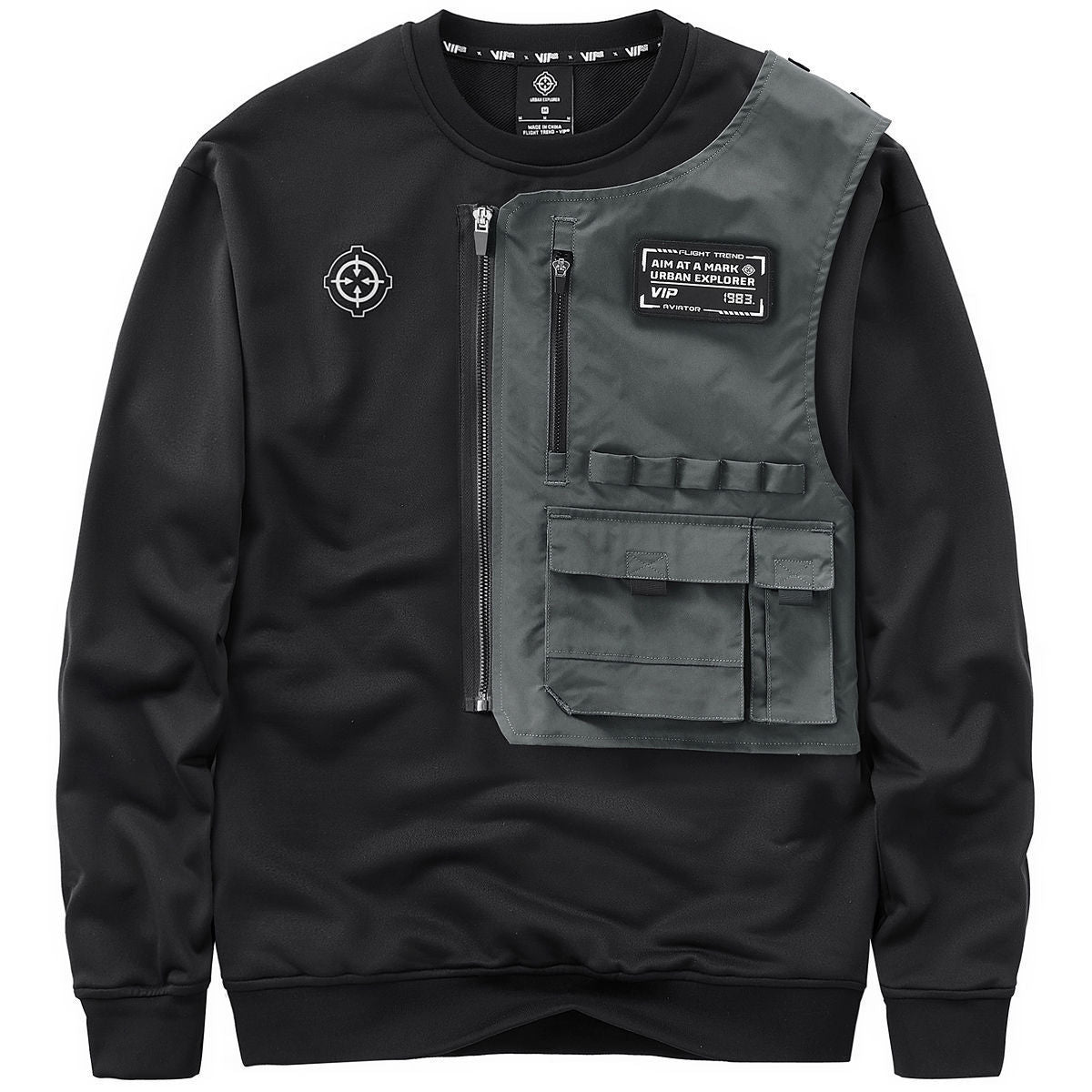 Men's Round Neck Bottoming Shirt Loose Functional Wind Workwear Top